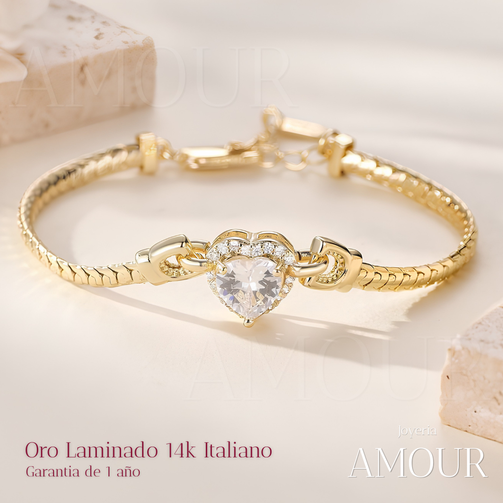 Pulsera Atenea - Laminada en Oro Italiano 14k