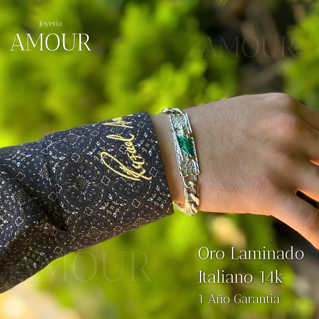 Pulsera San Judas Tadeo en Oro Laminado 14k Italiano