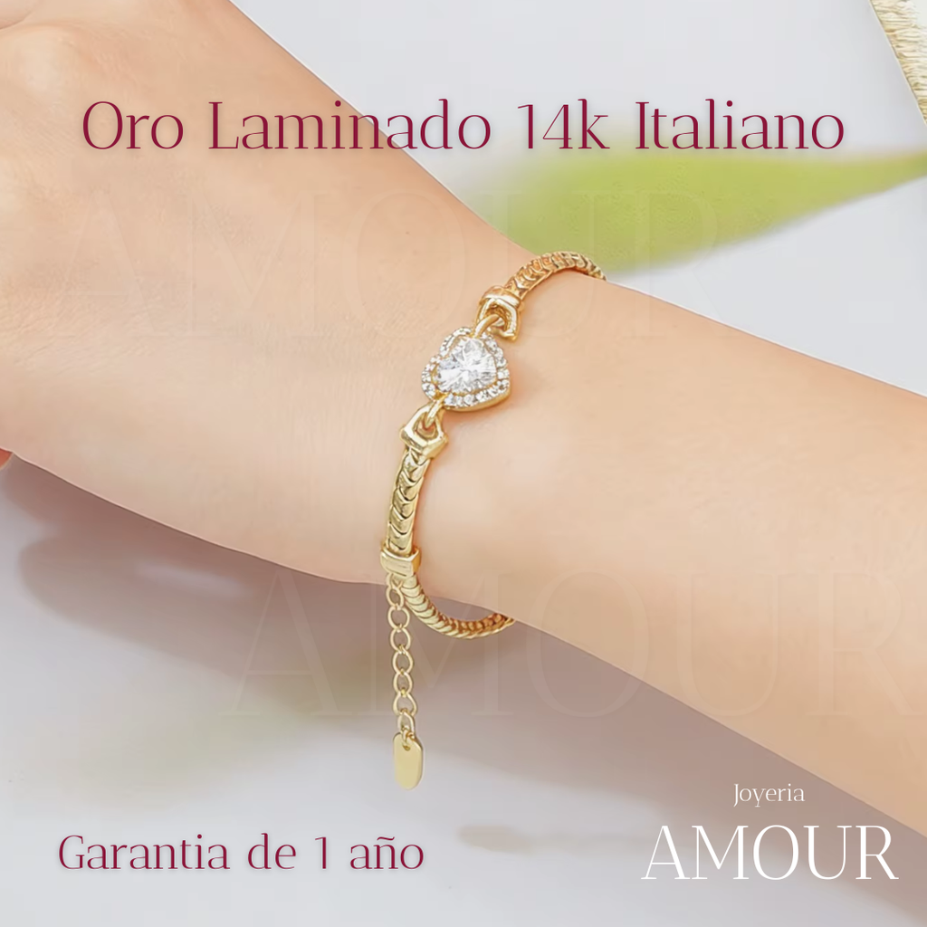 Pulsera Atenea - Laminada en Oro Italiano 14k