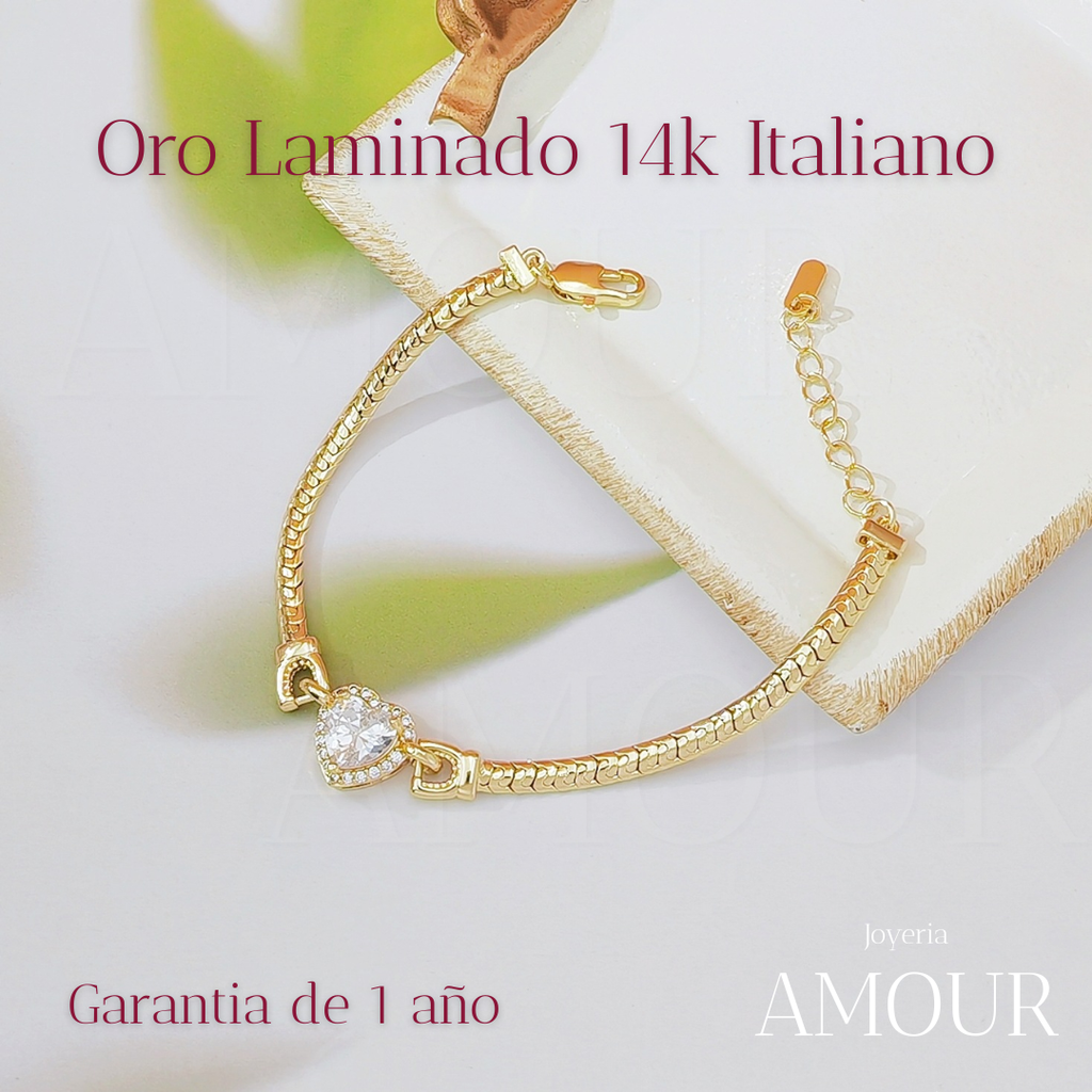 Pulsera Atenea - Laminada en Oro Italiano 14k