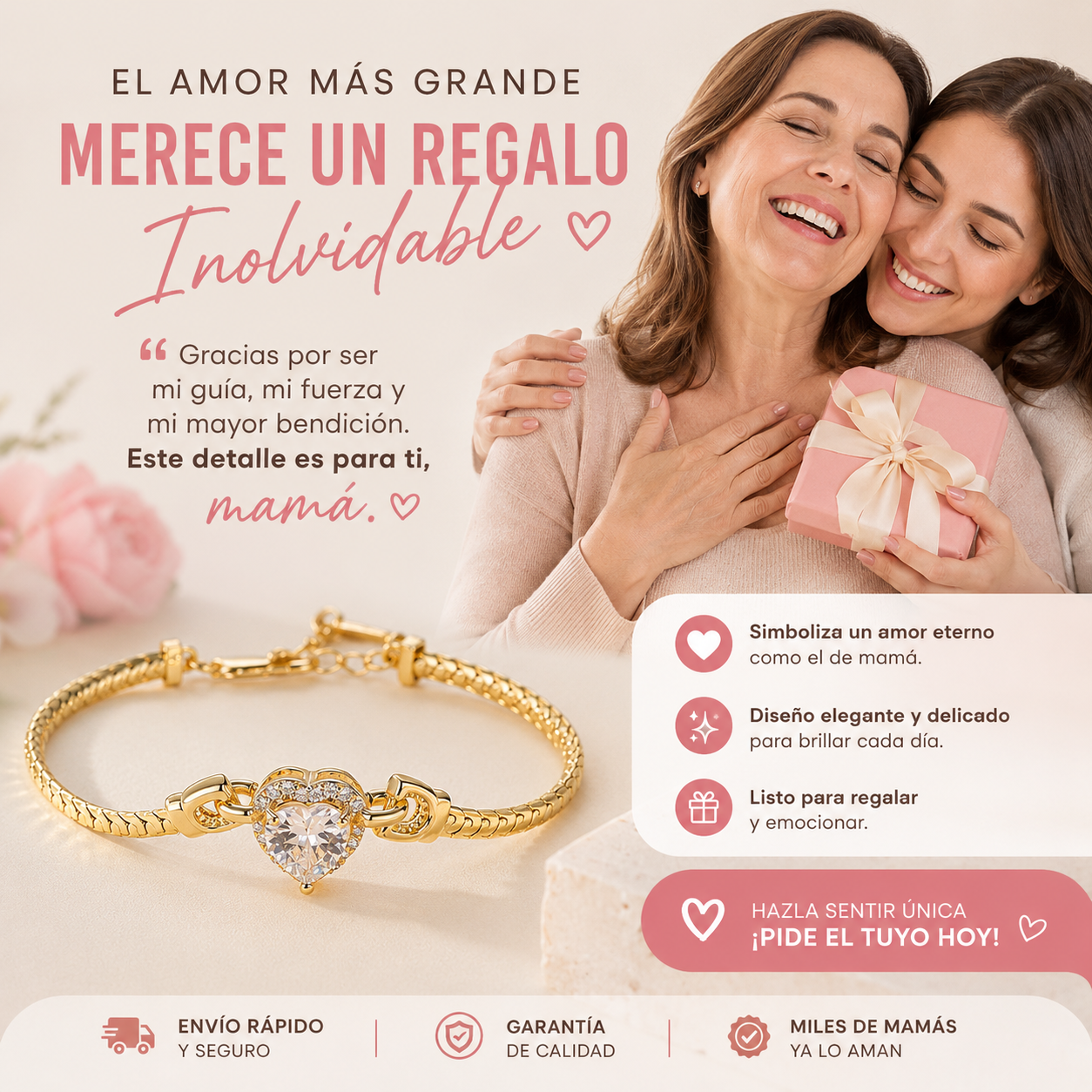 Pulsera Amor de MAMÁ - Oro Laminado 14k