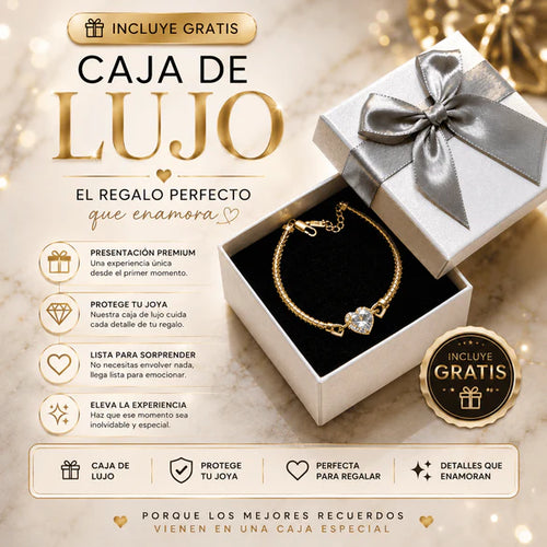 Pulsera Corazón del Amor - Oro Laminado 14k CERTIFICADO